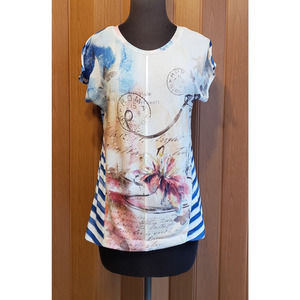 Christopher & Banks size small blue & white knit top